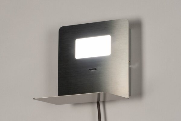 Nástěnné LED svítidlo do ložnice Portal Steel USB (LMD)