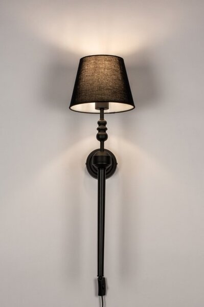 Nástěnné svítidlo do ložnice s kabelem a vypínačem Dianne Nero (LMD)