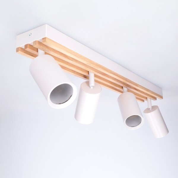 Brilagi - Bodové svítidlo SELE WOOD 4xGU10/30W/230V bílá/dřevo