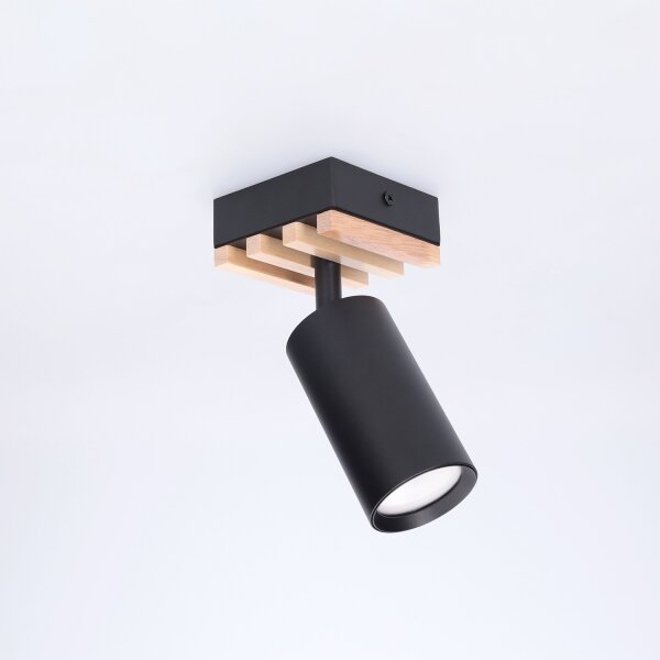 Brilagi - Bodové svítidlo SELE WOOD 1xGU10/30W/230V černá/dřevo
