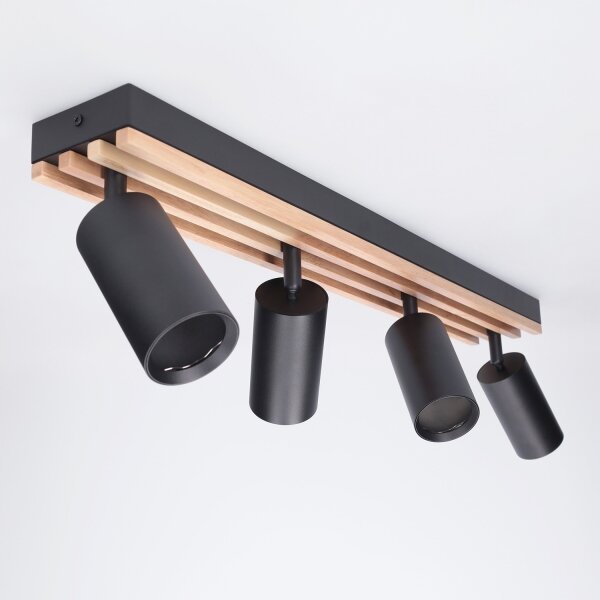Brilagi - Bodové svítidlo SELE WOOD 4xGU10/30W/230V černá/dřevo