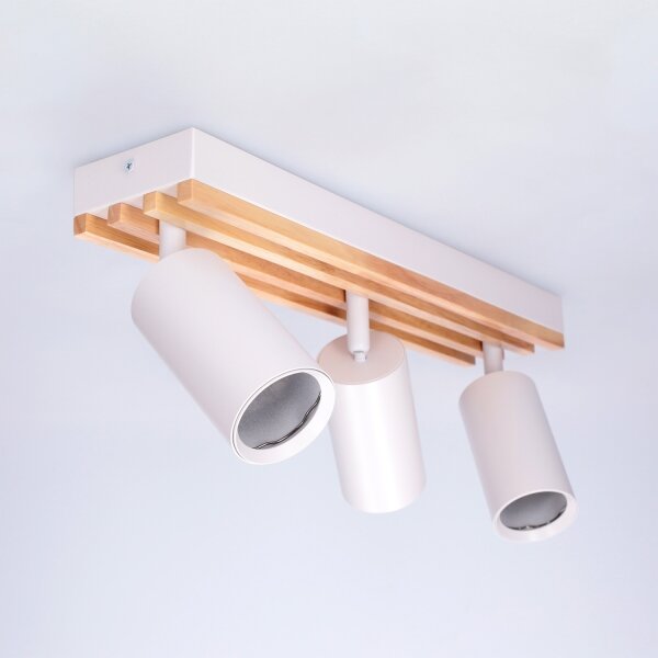 Brilagi - Bodové svítidlo SELE WOOD ACOUSTIC 3xGU10/30W/230V bílá/dřevo