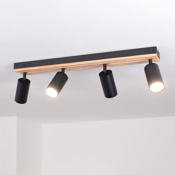 Brilagi - Bodové svítidlo SELE WOOD 4xGU10/30W/230V černá/dřevo