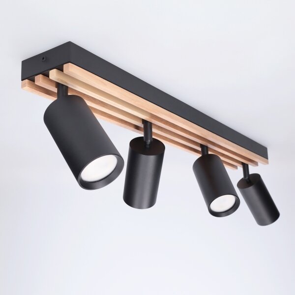 Brilagi - Bodové svítidlo SELE WOOD 4xGU10/30W/230V černá/dřevo