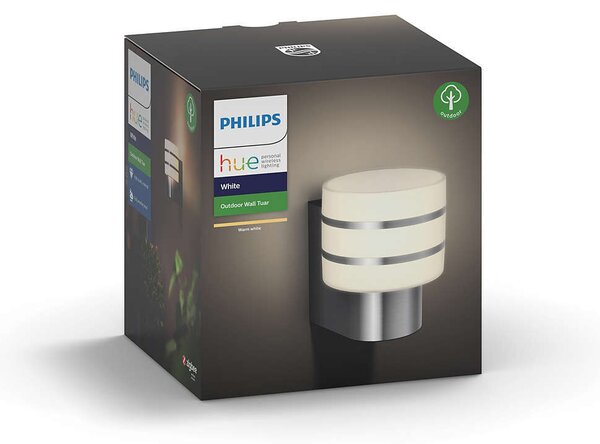 17404/47/P0 Hue White Tuar venkovní nástěnné LED svítidlo E27 1x9,5W 806lm 2700K IP44 nerez