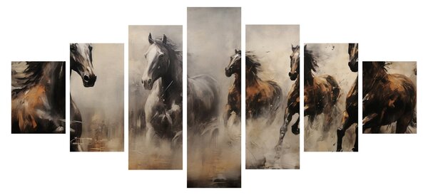 Obraz - Olejomalba koní (210x100 cm)