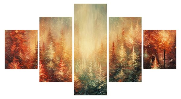 Obraz - Malba lesů (125x70 cm)