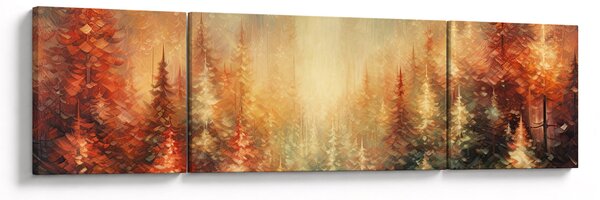 Obraz - Malba lesů (170x50 cm)