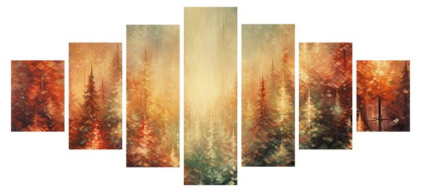 Obraz - Malba lesů (210x100 cm)
