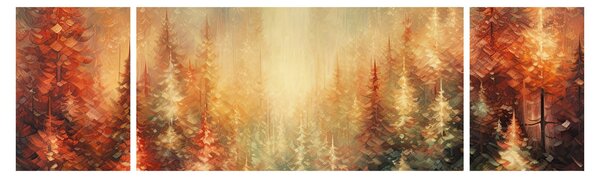 Obraz - Malba lesů (170x50 cm)