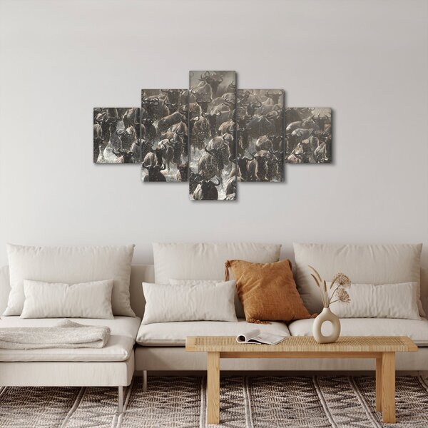 Obraz - Stádo pakoňů (125x70 cm)
