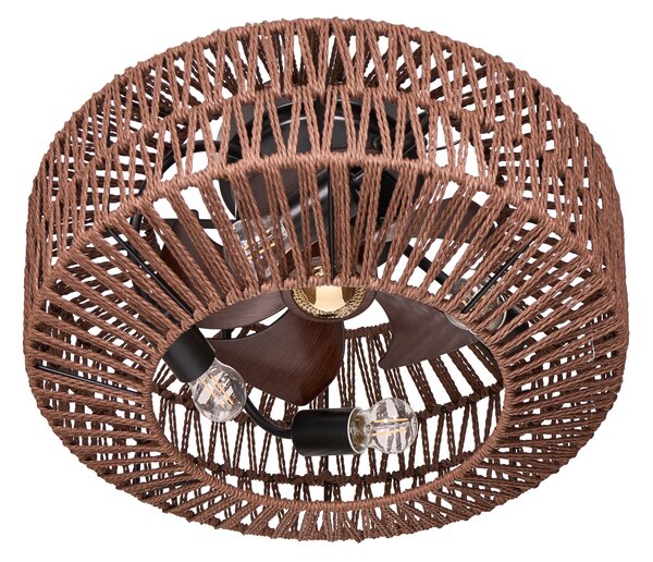 Stropní ventilátor se světlem ESTERO s dálkovým ovládáním Hnědá