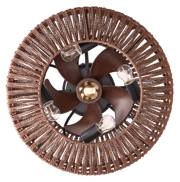 Stropní ventilátor se světlem ESTERO s dálkovým ovládáním Hnědá