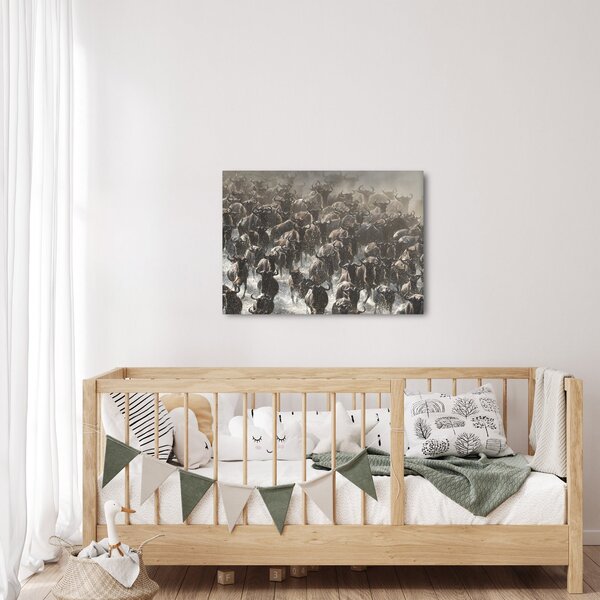 Obraz - Stádo pakoňů (70x50 cm)
