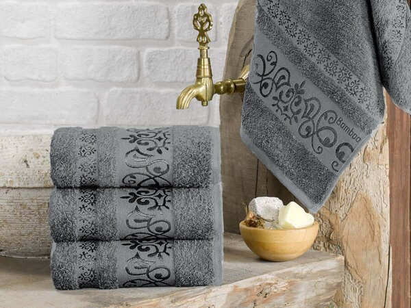 XPOSE® Bambusový ručník CATANIA - tmavě šedá 50x90 cm