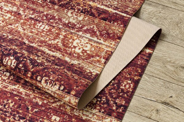 Associated Weavers Běhoun pogumovaný DIGITAL - BERGEN Marocký Jetel bordó béžový Šíře: 65 cm