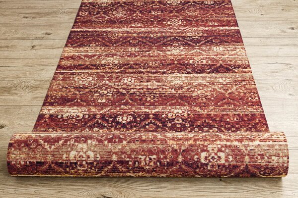 Associated Weavers Běhoun pogumovaný DIGITAL - BERGEN Marocký Jetel bordó béžový Šíře: 65 cm