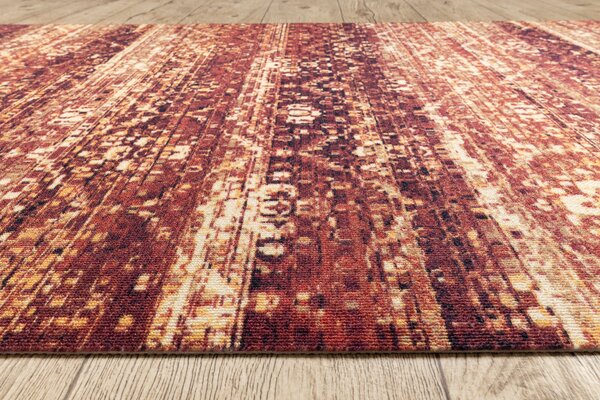 Associated Weavers Běhoun pogumovaný DIGITAL - BERGEN Marocký Jetel bordó béžový Šíře: 65 cm