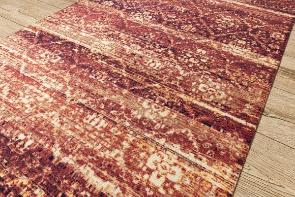 Associated Weavers Běhoun pogumovaný DIGITAL - BERGEN Marocký Jetel bordó béžový Šíře: 65 cm