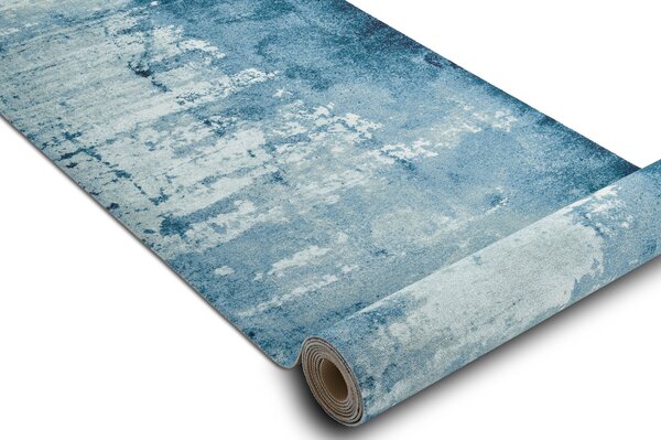 Associated Weavers Běhoun pogumovaný DIGITAL - CONCRETE Beton abstraktní modrý Šíře: 65 cm