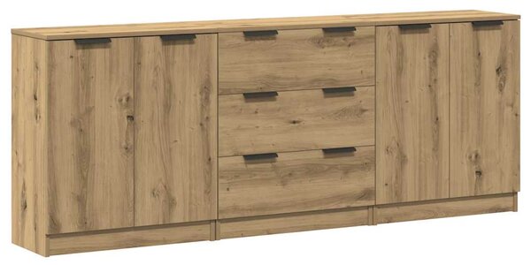 Příborníky 3 ks dub artisan 60x30x70 cm kompozitní dřevo 3329226