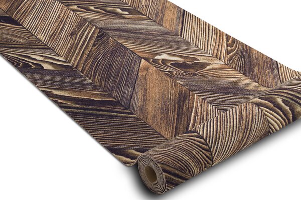Associated Weavers Běhoun pogumovaný DIGITAL - FRENCH Dřevěné Parkety hnědý béžový Šíře: 65 cm