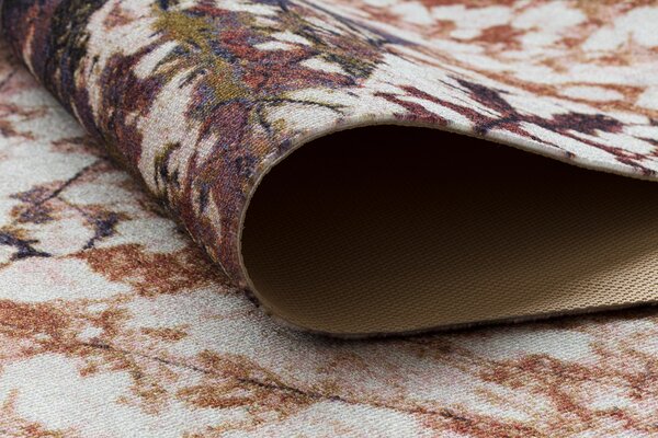 Associated Weavers Běhoun pogumovaný DIGITAL - LEAVES Listy béžový růžový Šíře: 65 cm