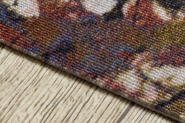 Associated Weavers Běhoun pogumovaný DIGITAL - LEAVES Listy béžový růžový Šíře: 65 cm
