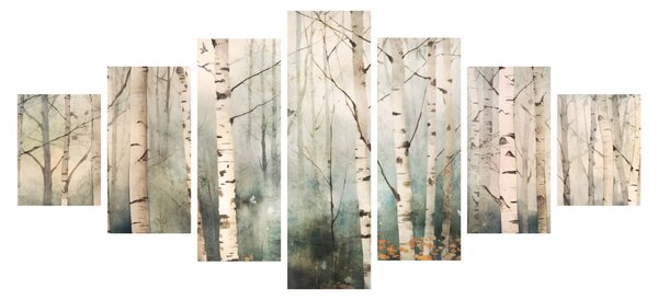 Obraz - Kresba lesního vzoru (210x100 cm)