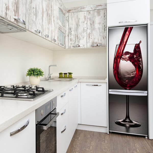 Nálepka na ledničku fototapeta Červené víno FridgeStick-70x190-f-86527564