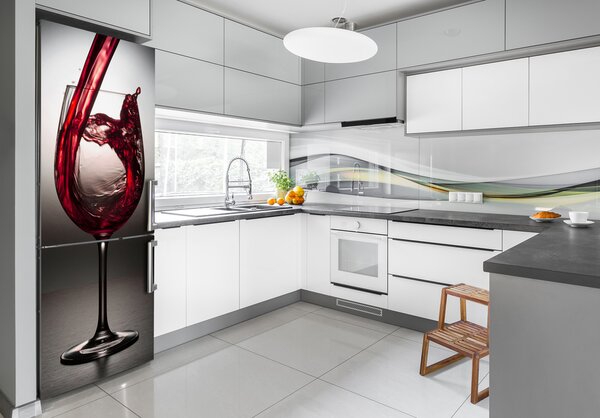 Nálepka na ledničku fototapeta Červené víno FridgeStick-70x190-f-86527564