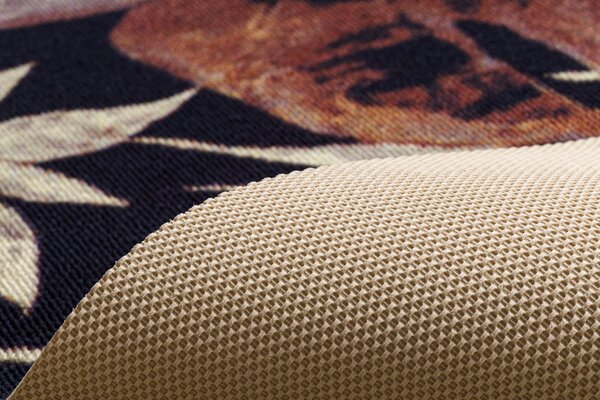 Associated Weavers Běhoun pogumovaný DIGITAL - MONSTERA Listy béžový růžový černý Šíře: 65 cm