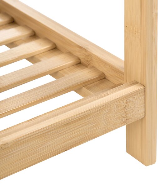 Skříňka do koupelny PUILAR 68 cm s košem na prádlo Bambus Světle hnědá
