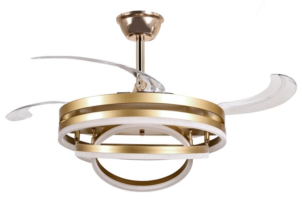 Stropní ventilátor se světlem AUCILLA s dálkovým ovládáním LED Zlatá
