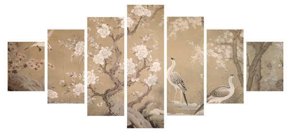 Obraz - Kreslená japonská krajina (210x100 cm)