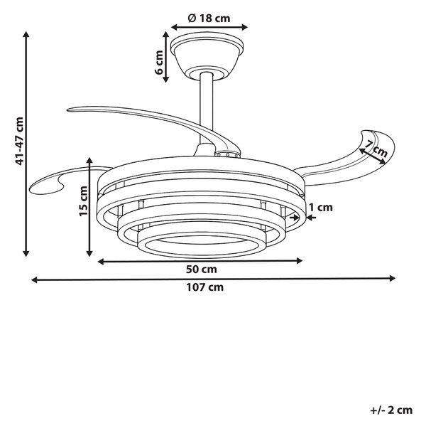 Stropní ventilátor se světlem AUCILLA s dálkovým ovládáním LED Zlatá