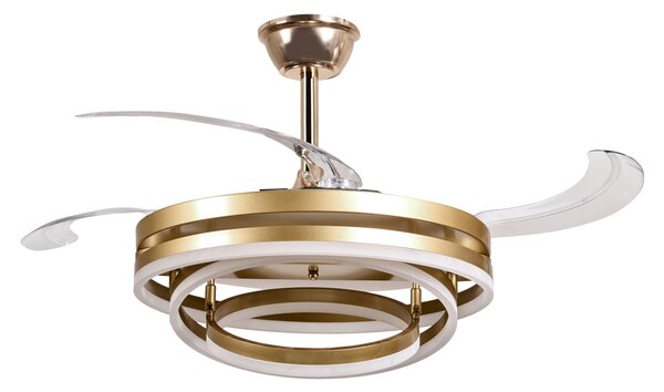 Stropní ventilátor se světlem AUCILLA s dálkovým ovládáním LED Zlatá
