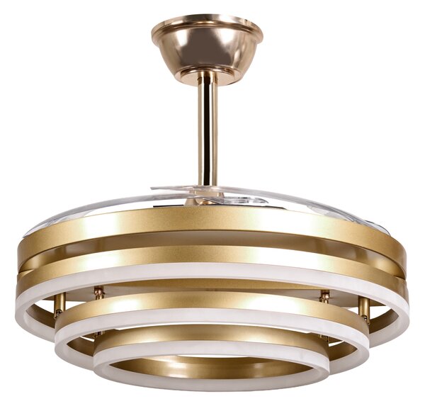 Stropní ventilátor se světlem AUCILLA s dálkovým ovládáním LED Zlatá