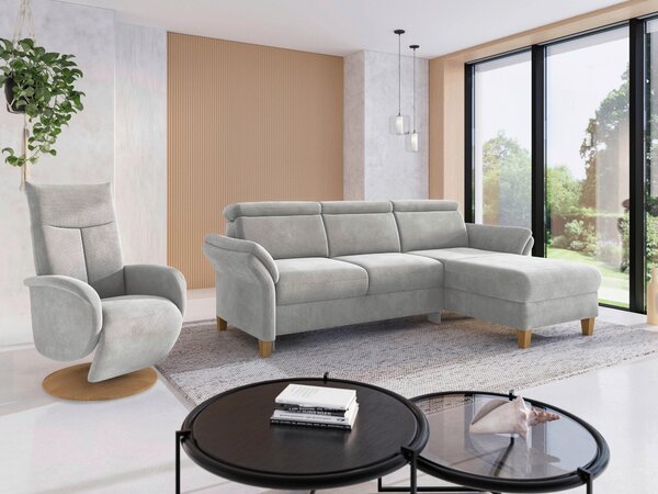 ROHOVÁ SEDAČKA, textil, barvy stříbra Sit & More - Sedací soupravy, Online Only