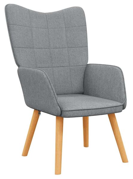 Relaxační křeslo světle šedé textil 327919