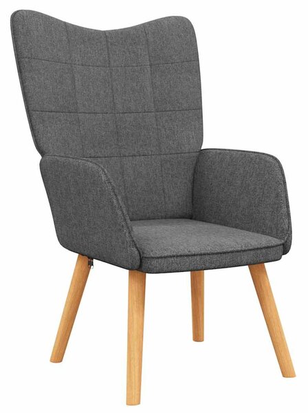 Relaxační křeslo se stoličkou tmavě šedé textil 327931