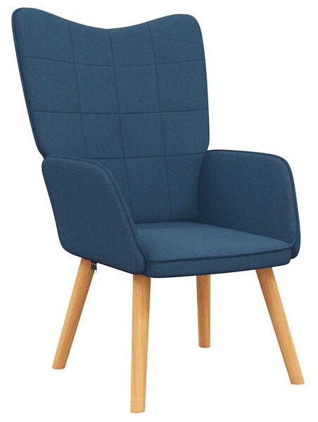 Relaxační křeslo se stoličkou modré textil 327934