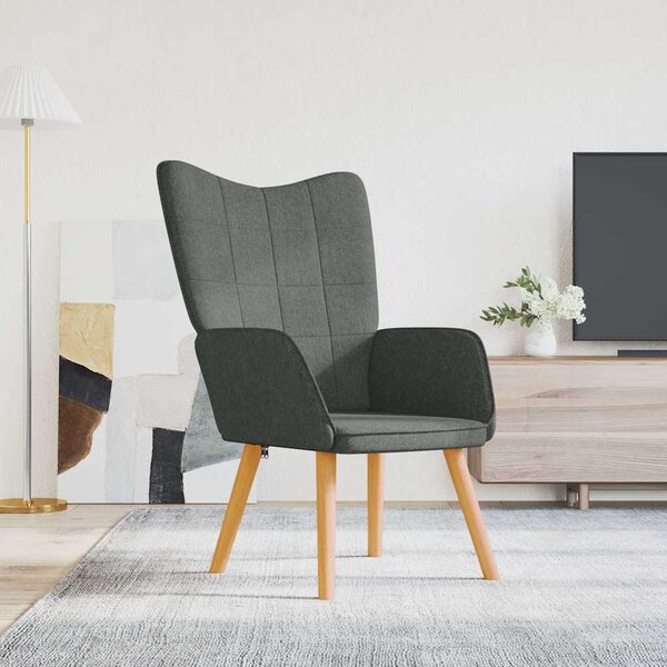 Relaxační křeslo tmavě šedé textil 327920