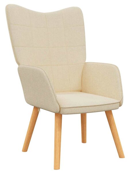 Relaxační křeslo krémové textil 327921