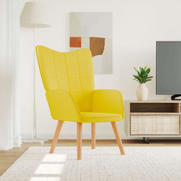 Relaxační křeslo hořčicově žluté textil 327926