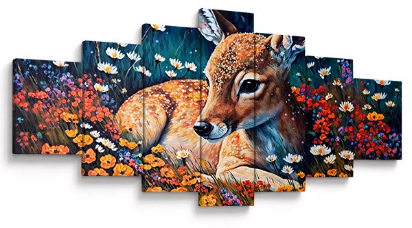Obraz - Malované srně (210x100 cm)