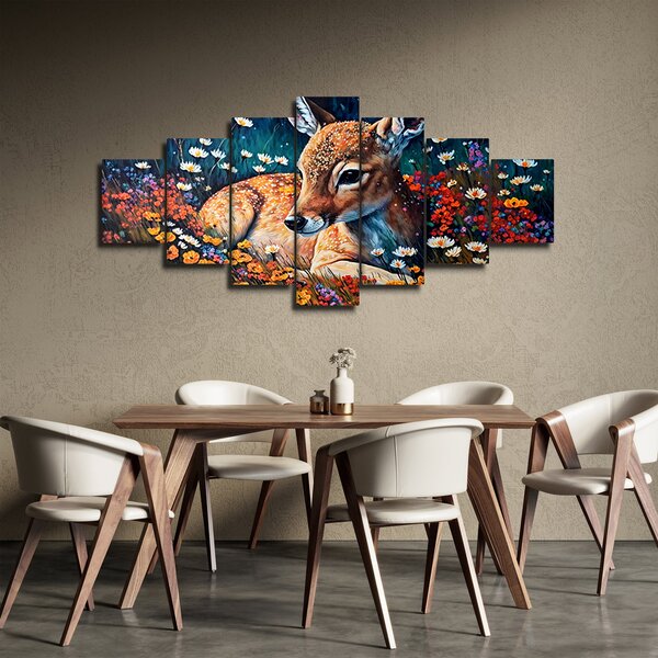 Obraz - Malované srně (210x100 cm)