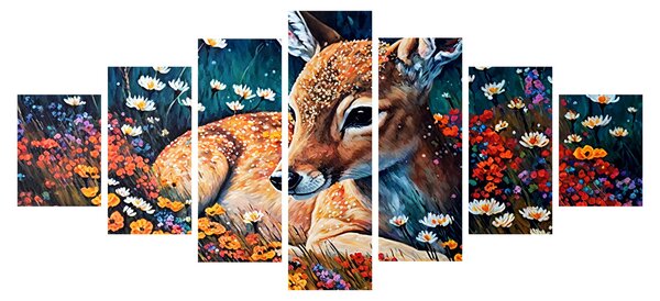 Obraz - Malované srně (210x100 cm)