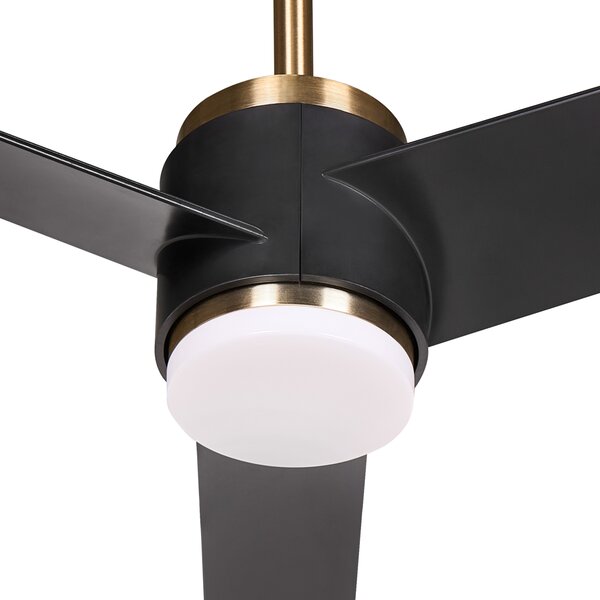 Stropní ventilátor se světlem TROUT s dálkovým ovládáním LED Černá