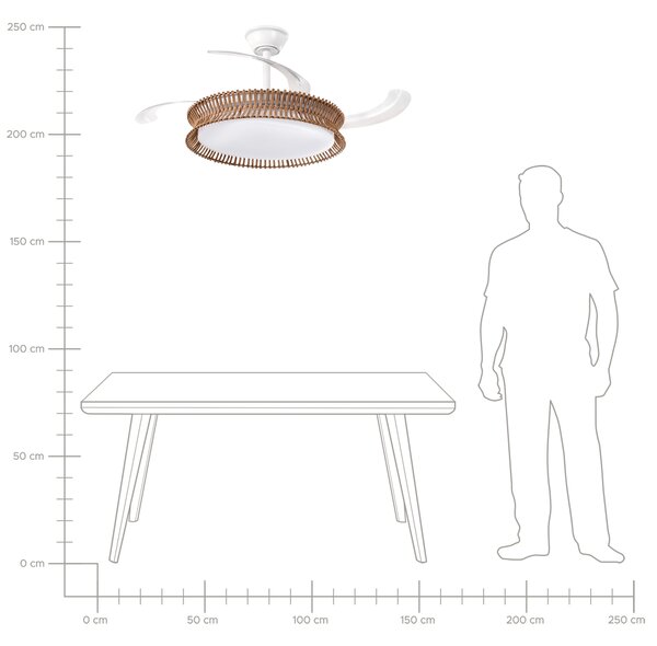 Stropní ventilátor se světlem OLETA s dálkovým ovládáním LED Bílá